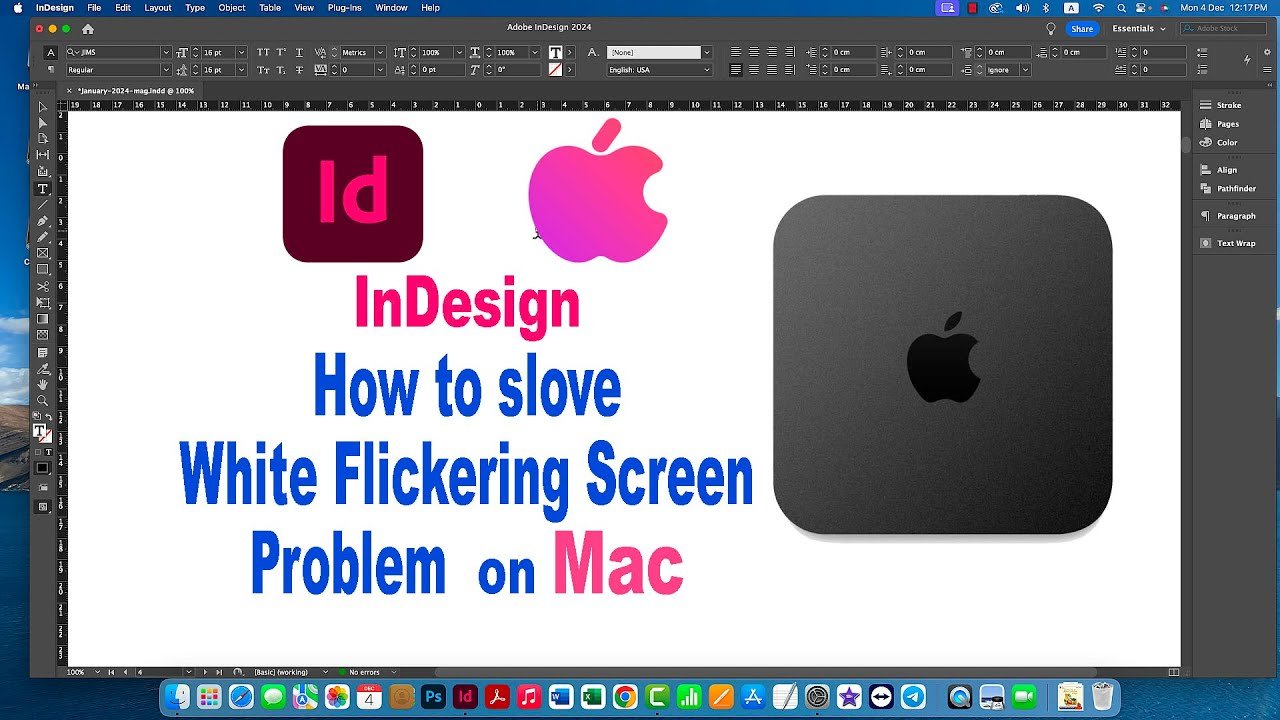 InDesign – How to slove White Flickering in Mac OS